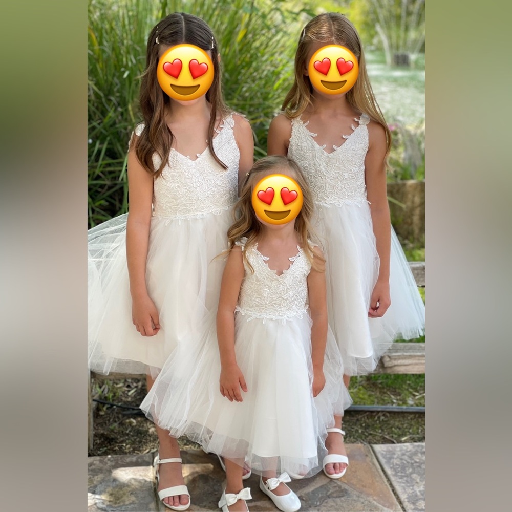 New 3T white flower girl dress